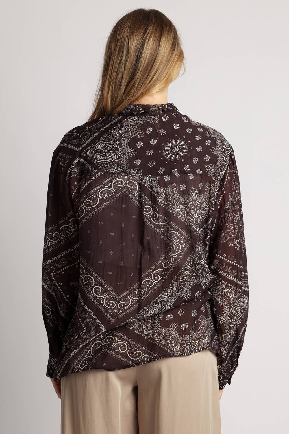 Paisley Scarf Neck Blouse