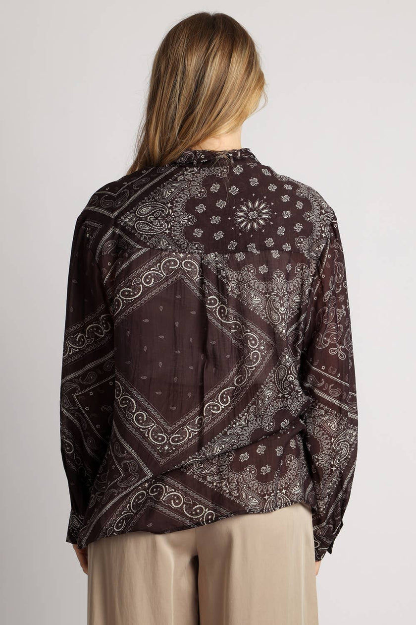 Paisley Scarf Neck Blouse