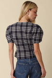 Claudia Plaid Puff Sleeve Blouse
