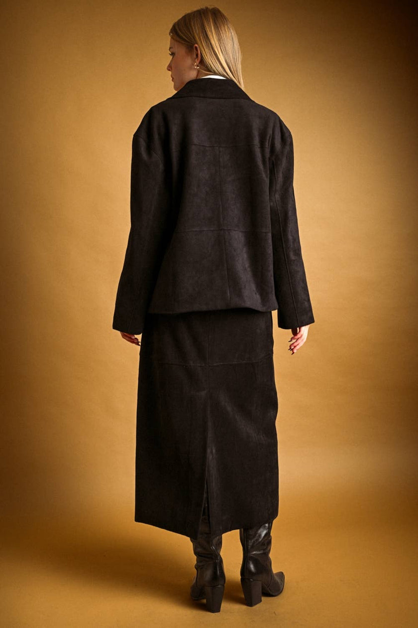The Noir Suede Skirt
