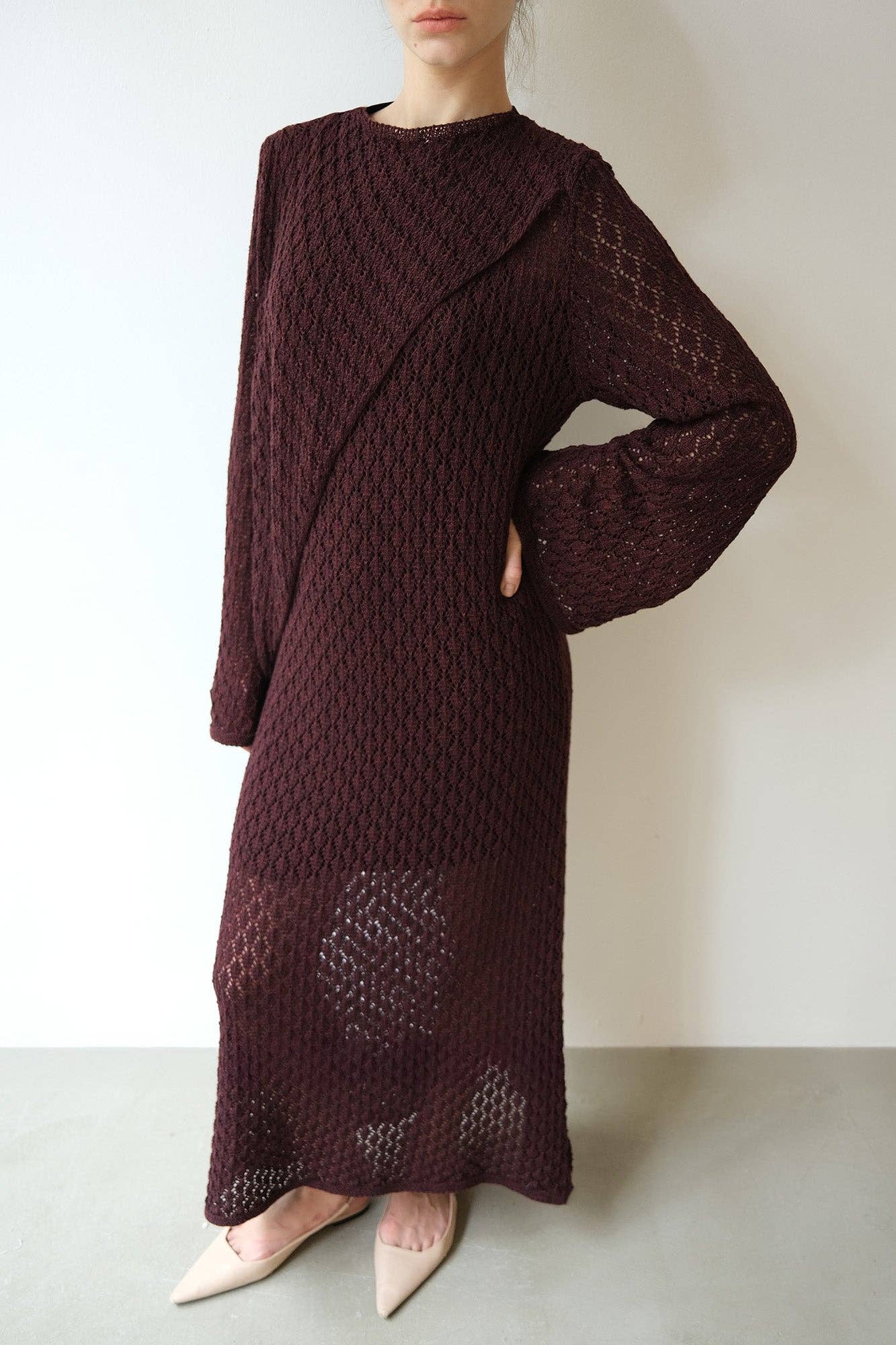 The Merlot Crochet Dress
