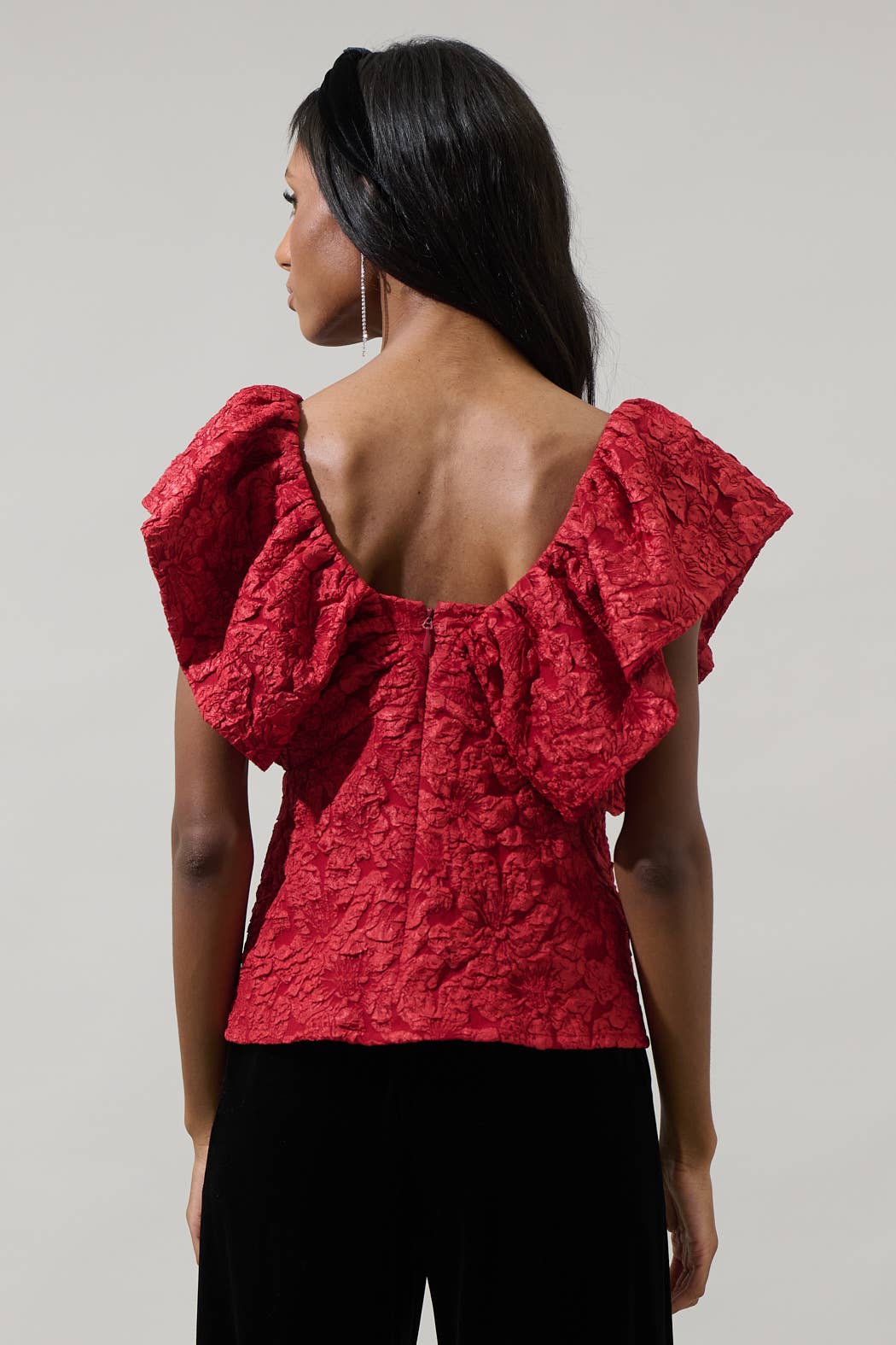 Maryn Jacquard Luci Babydoll Top