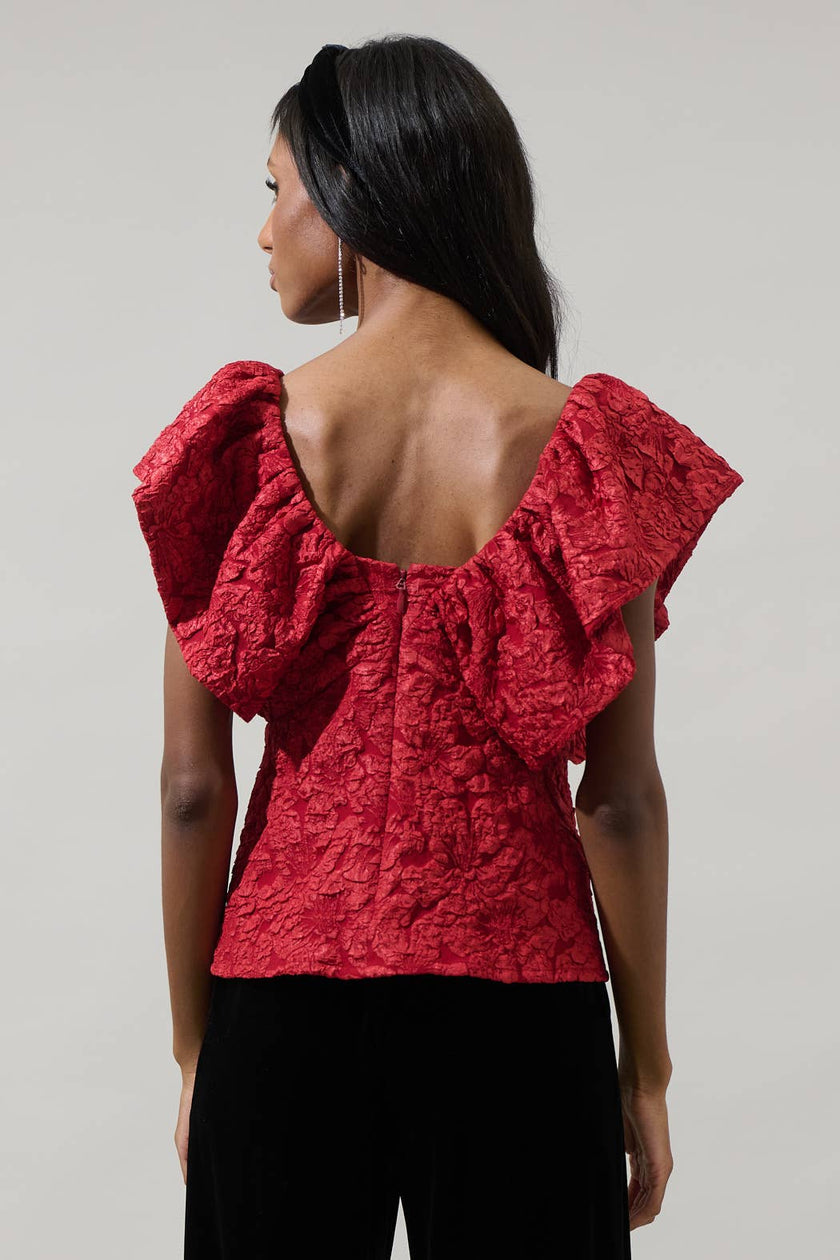 Maryn Jacquard Luci Babydoll Top