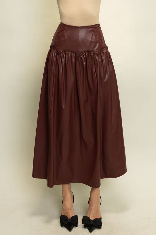 Gathered Midi Skirt