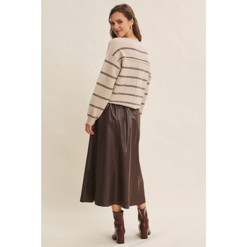 Cioccolato Faux Leather Skirt