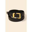 Leather Square Buckle Belt | Black