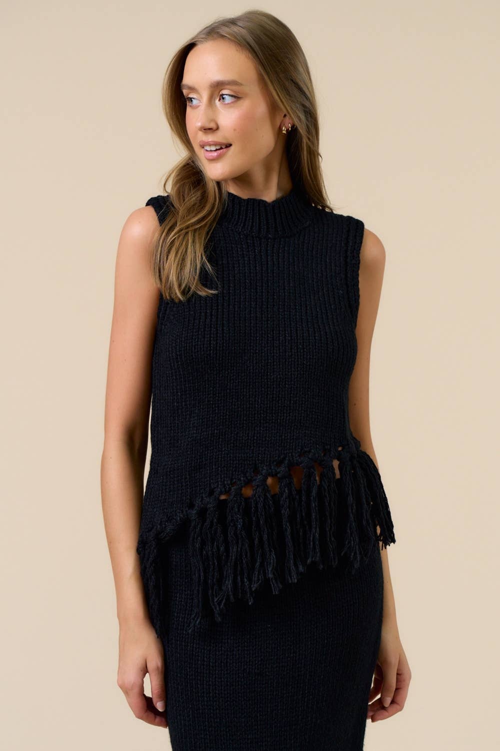 Tassel Trim Knit top