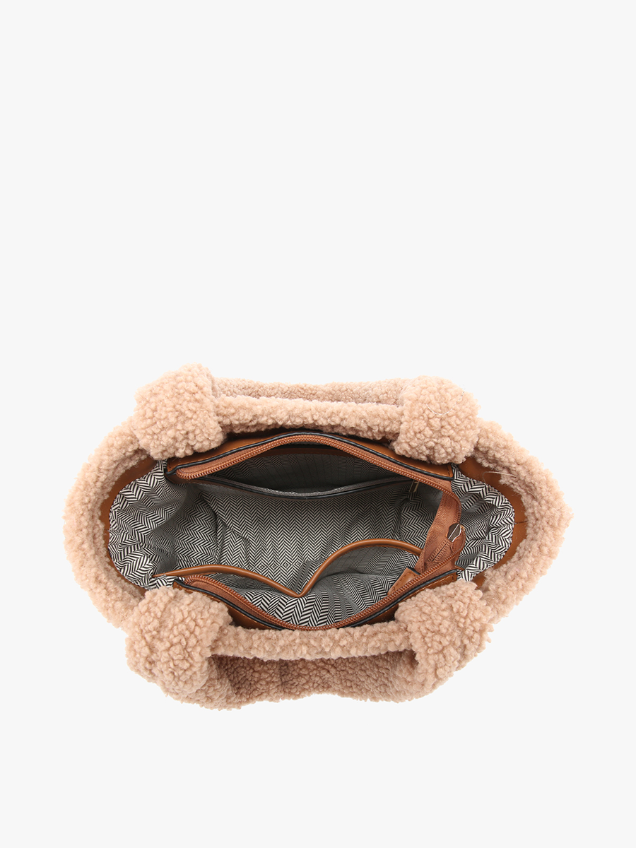 Sherpa Trim Satchel/Crossbody