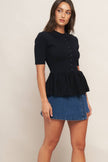 Black Knit Peplum