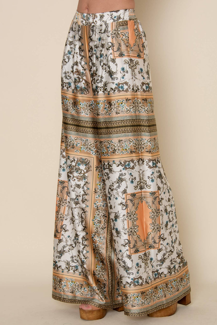 Vintage Scarf Print Pants