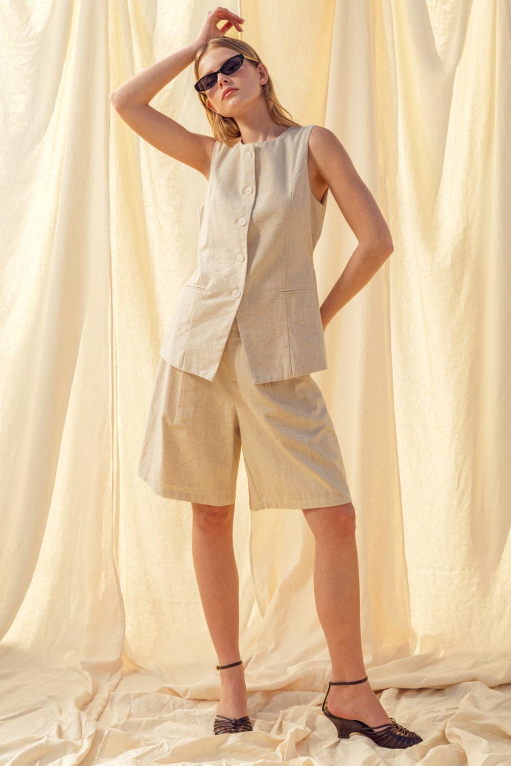 The White Sands Linen Top