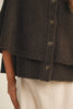 Button Closure Cape Cardigan | Espresso