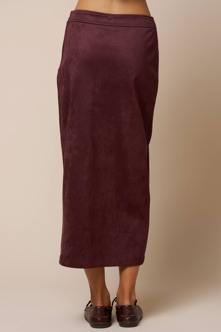 The Merlot Suede Midi