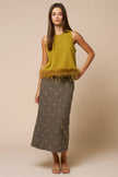 Champagne Petals Midi Skirt