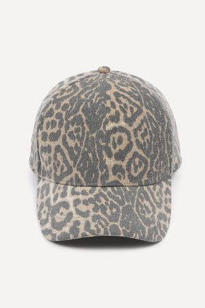Washed Leopard Baseball Cap