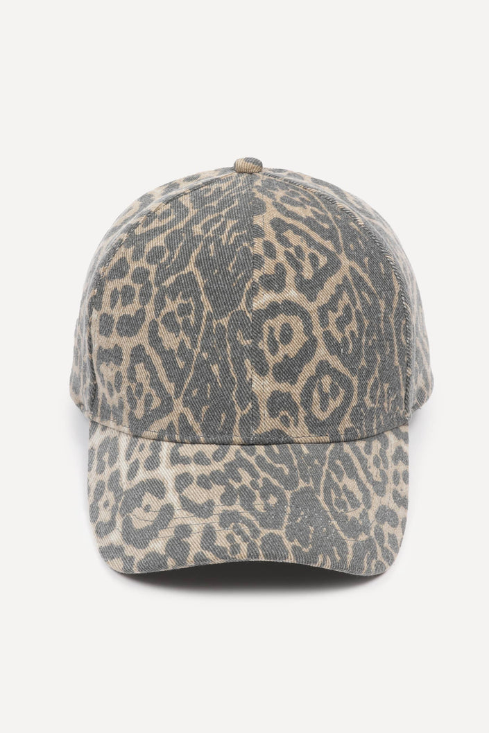 Washed Leopard Baseball Cap