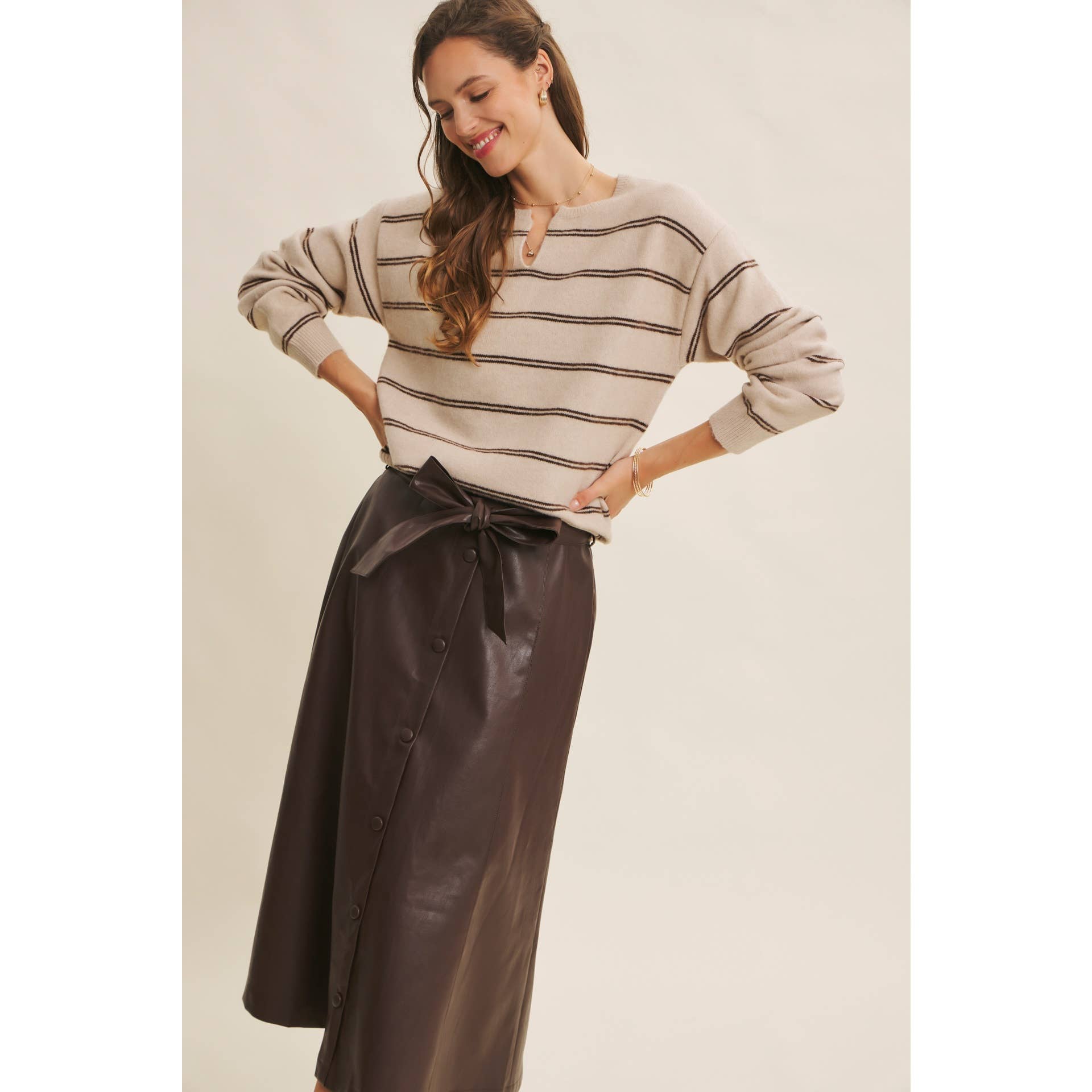 Cioccolato Faux Leather Skirt