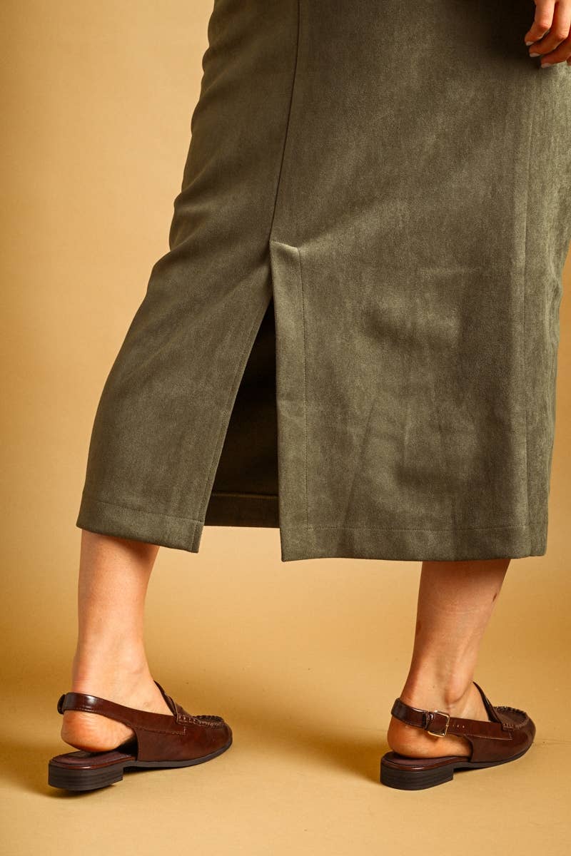 The Oliva Suede Midi