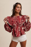 Victorian Floral Ruffle Blouse