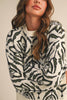 Floral Pattern Knit Sweater
