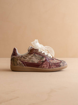 The Dalia | Mauve Tapestry Lace Up Sneaker