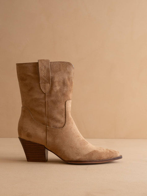 The Trudy | Latte Mid-Calf Western Block Heel Boot