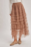 Whimsical Tiered Tulle Midi Skirt