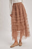 Whimsical Tiered Tulle Midi Skirt