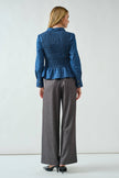 Denim Charm Peplum Blouse