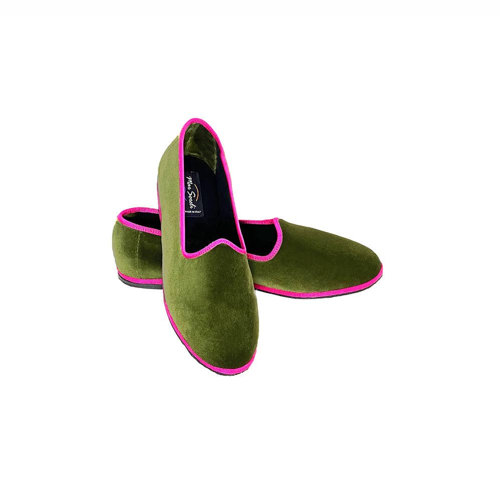Venetian Slippers- Pink and Olive