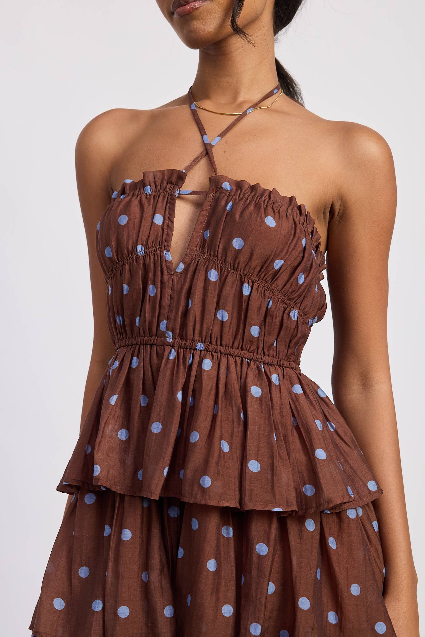 The Mocha Dot Tiered Maxi