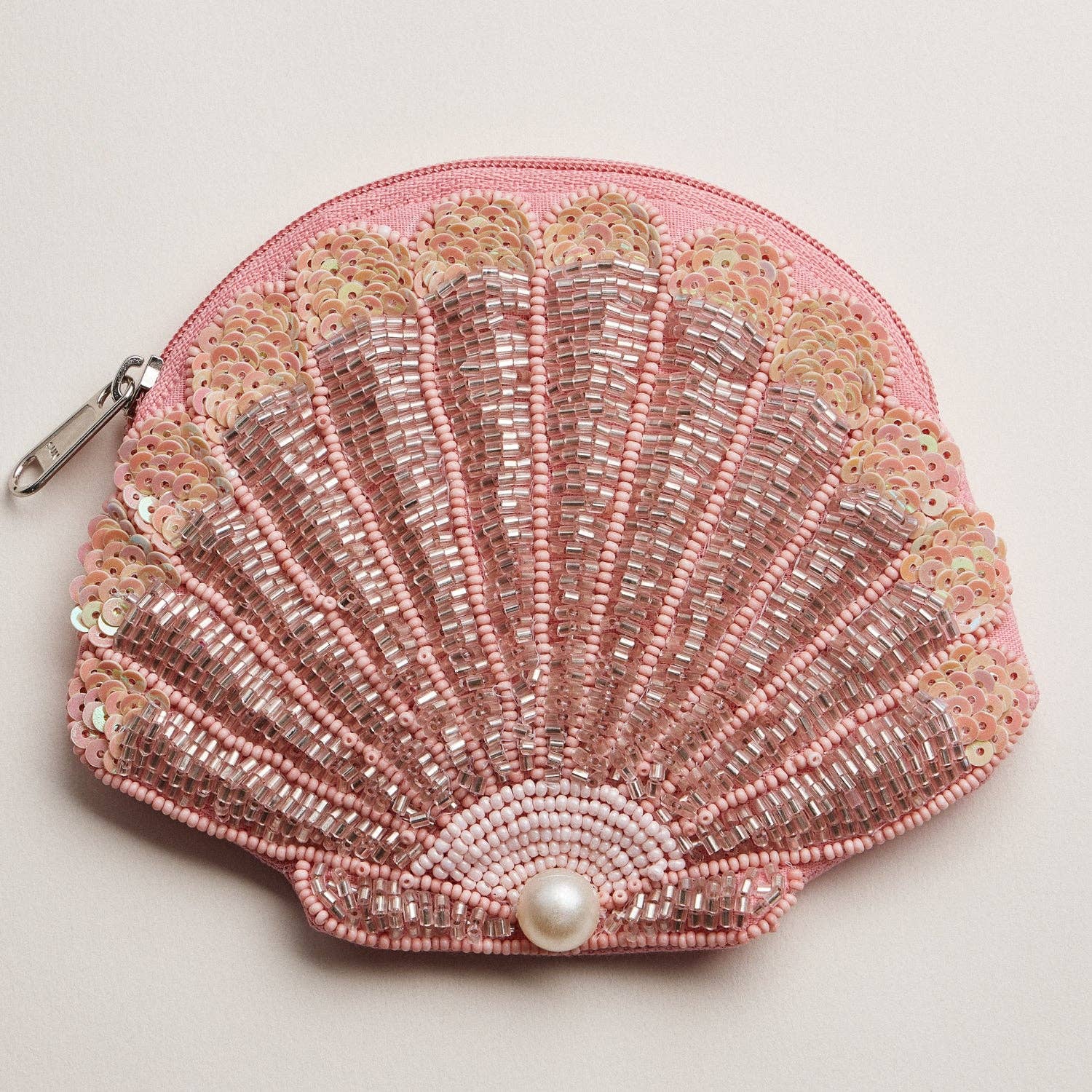 Seashell Pearl Beaded Coin Purse