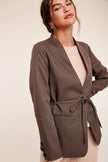Belted Houndstooth Blazer