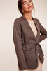Belted Houndstooth Blazer