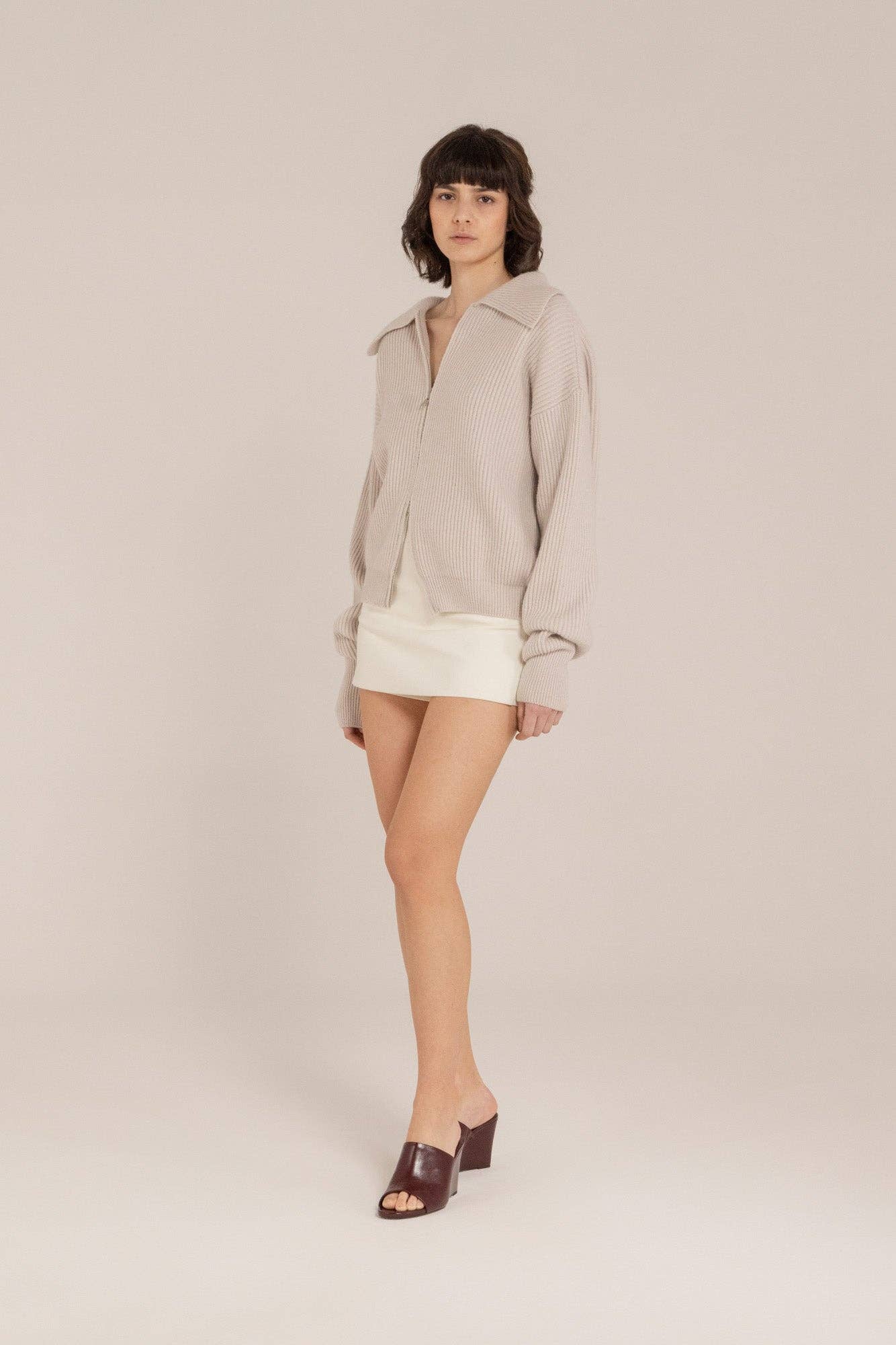 Cashmere Blend Ribbed Jacket