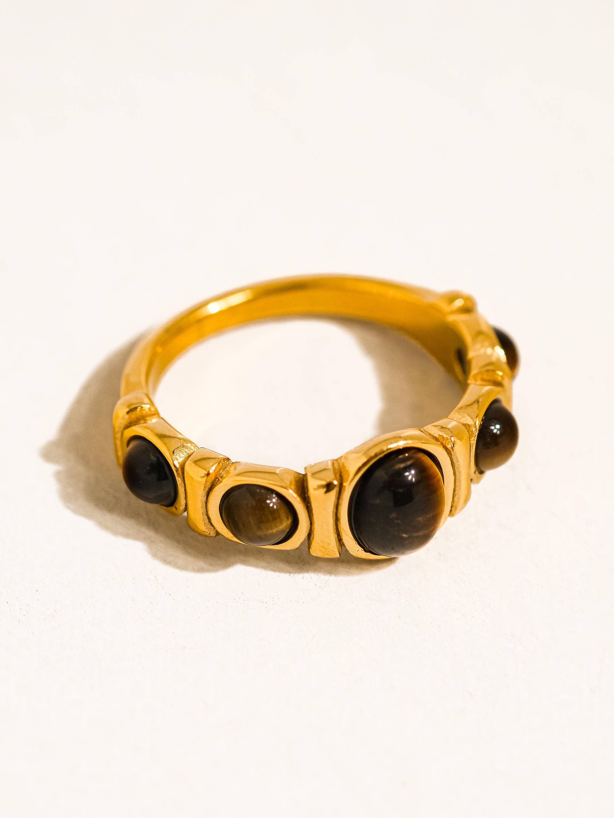 Gold Plated Tiger Eye Ring
