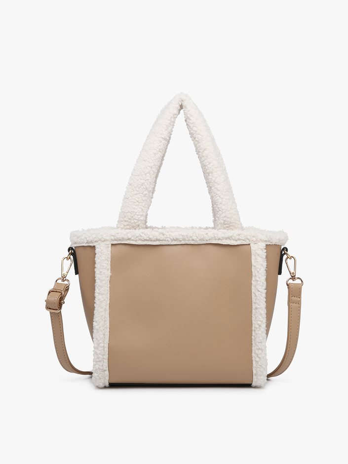 Sherpa Trim Satchel/Crossbody