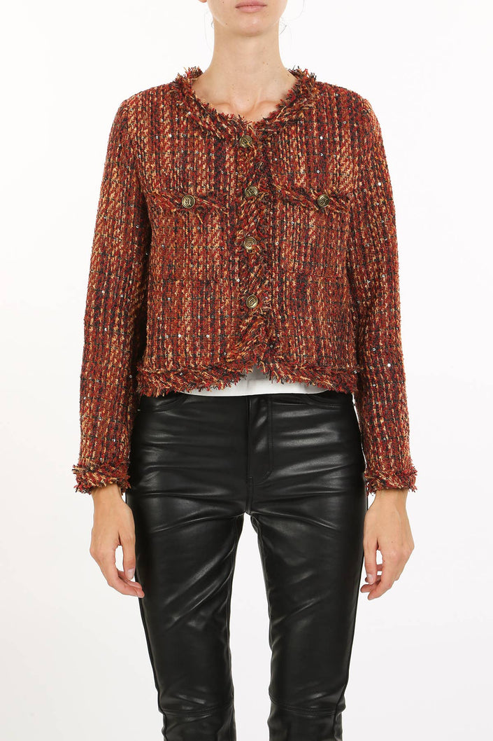 Sequined Tweed Jacket
