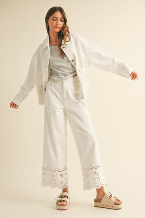 Embroidery Bottom Pants
