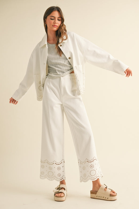 Embroidery Bottom Pants