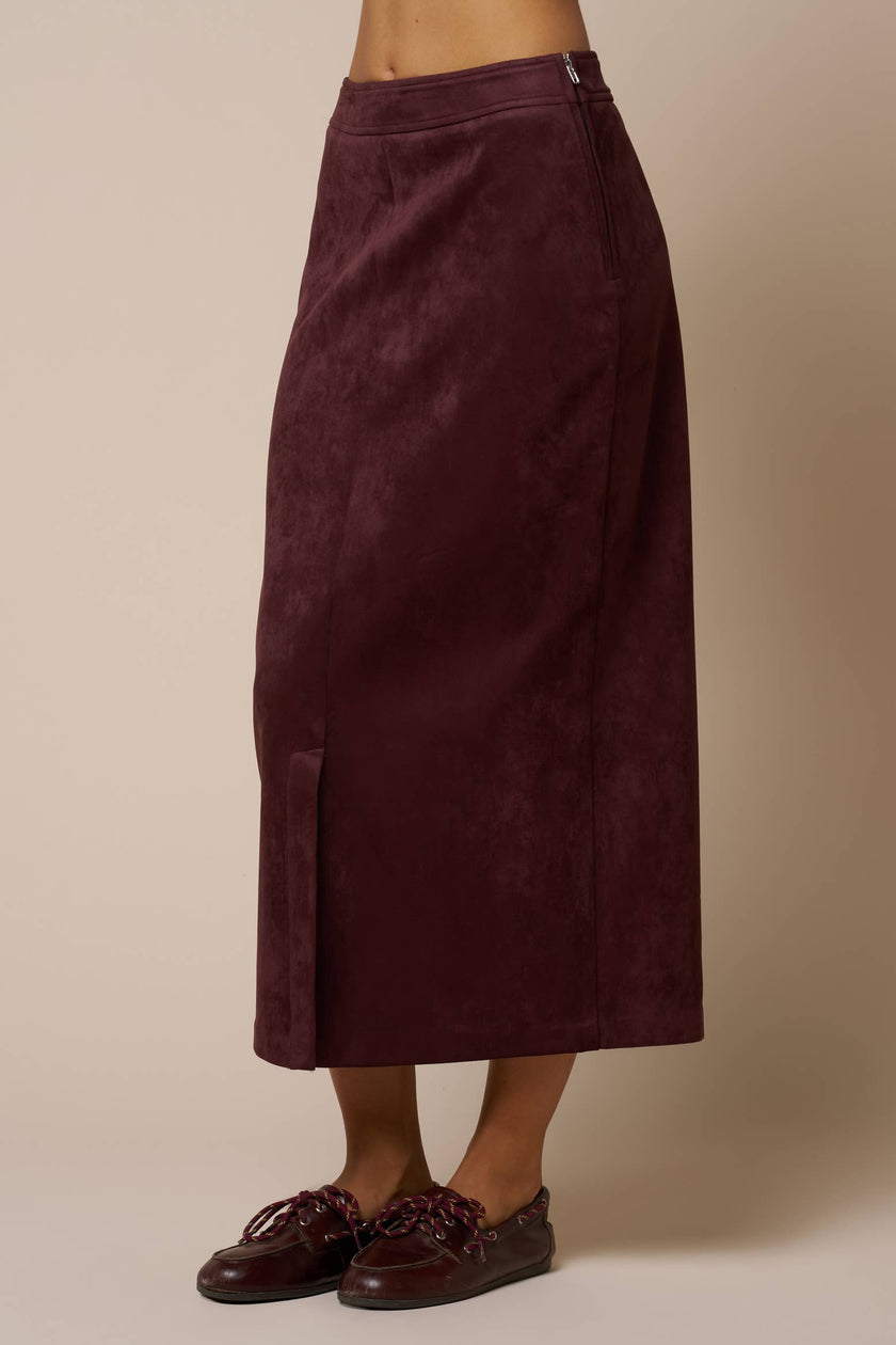 The Merlot Suede Midi
