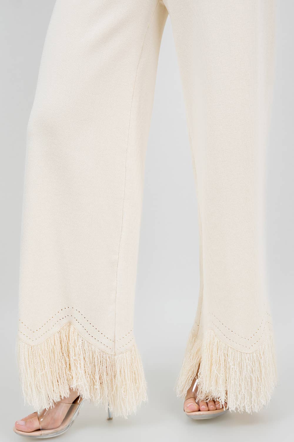 Fringe Bottom Hem Knit Pant