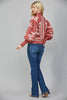 Balloon Sleeve Mock Neck Sweater | Red