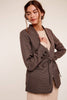 Belted Houndstooth Blazer