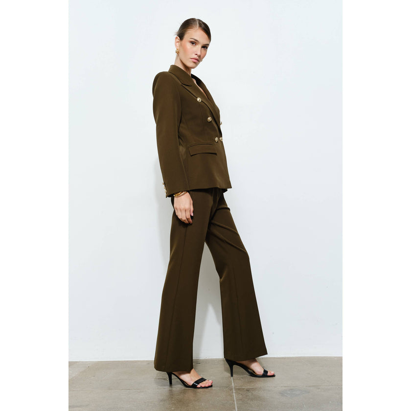 Gold Button Double-Breasted Tailored Blazer