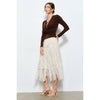 Velvet Twist-Front Long Sleeve Top