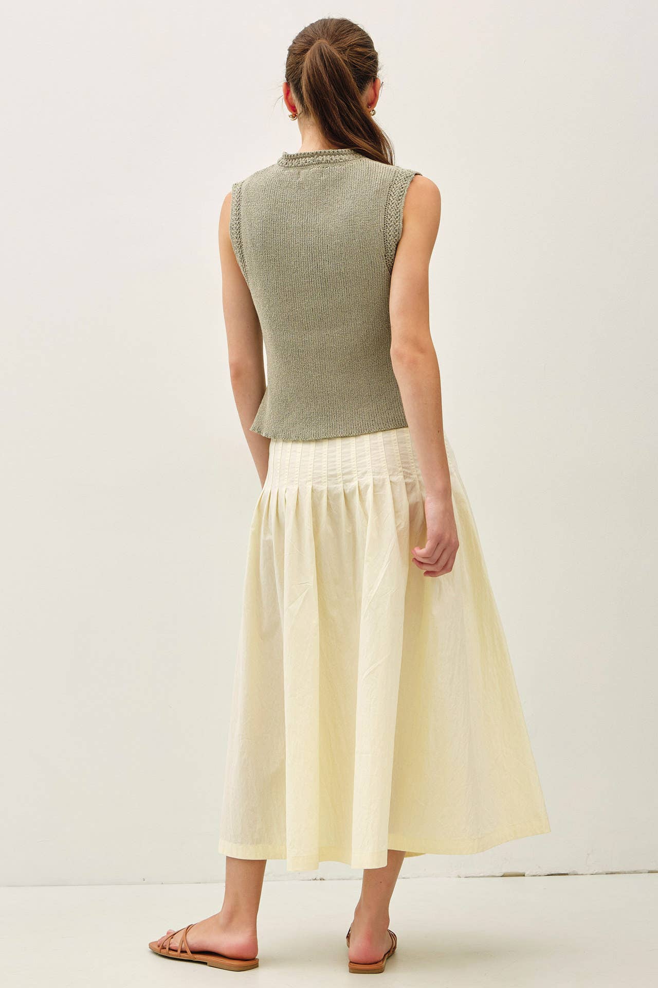 The Palazzo Pleat Midi Skirt