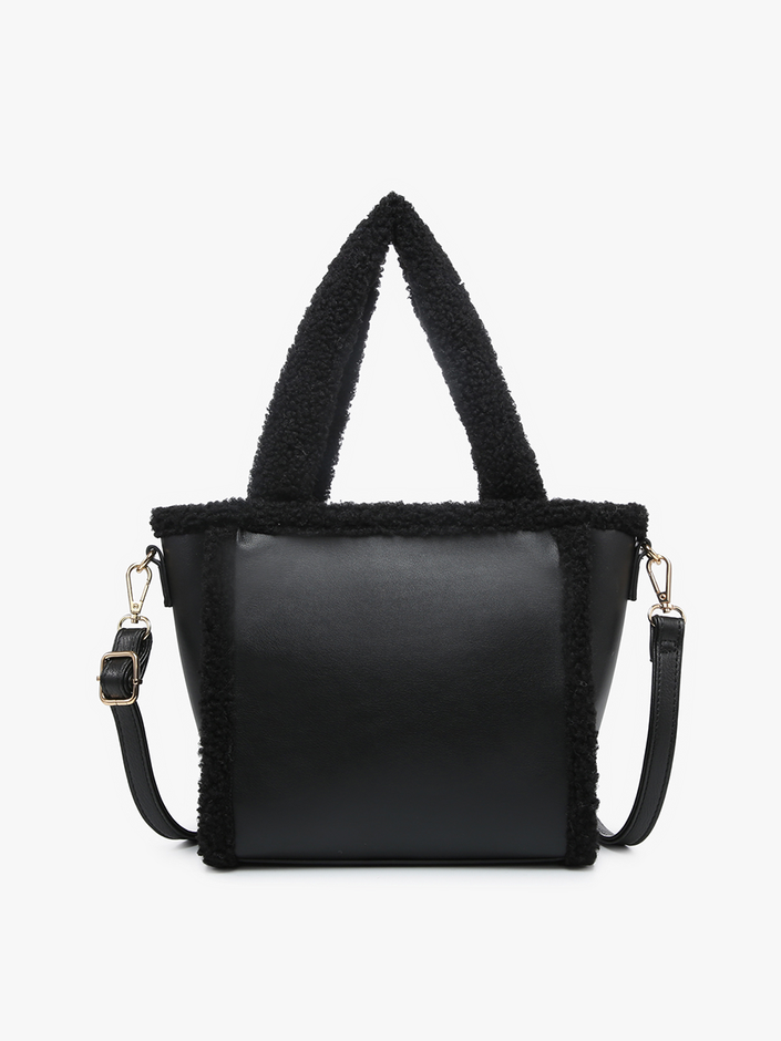 Sherpa Trim Satchel/Crossbody