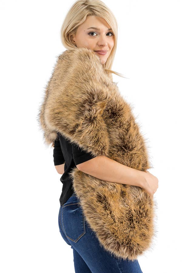Luxury Faux Fur Satin-Lined Stole