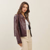 Vegan Leather Jacket | Bordeaux